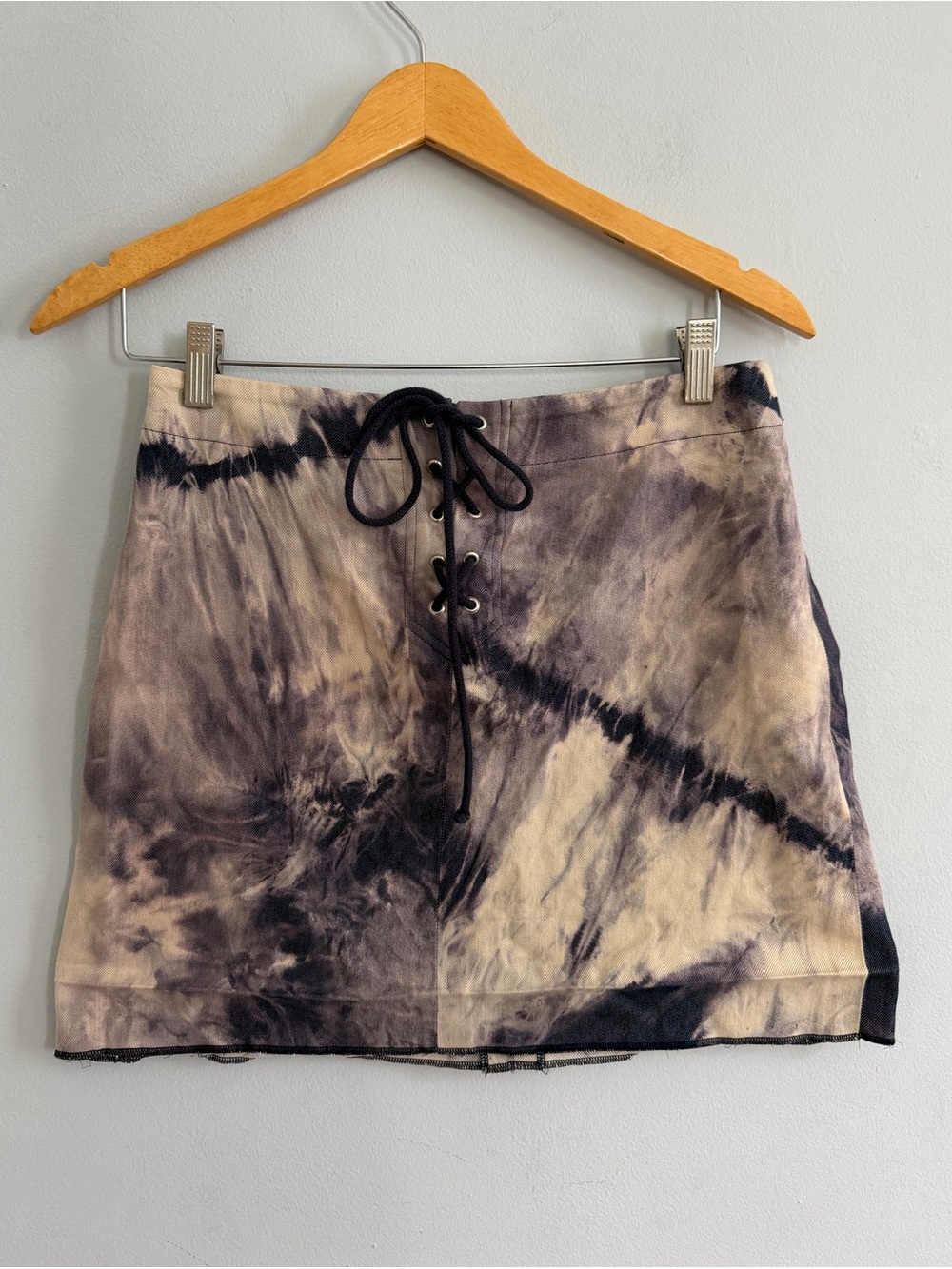 Archival Celine SS2000 Michael Kors Tie Dye Lace Up Denim Skirt Size 42